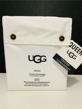 UGG White Haven Queen Sheet Set Cooling Technology All Season Comfort NWT